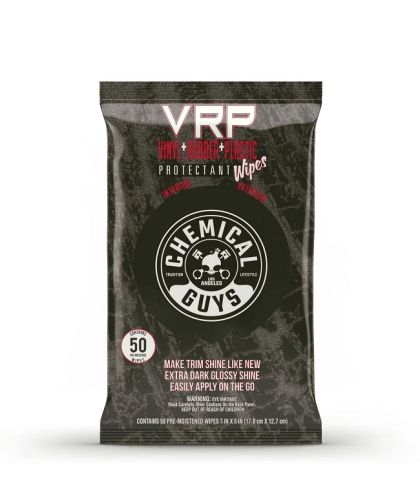 Chemical Guys VRP Protectant Car Wipes for Vinyl, Rubber, and Plastic (50 Wipes)