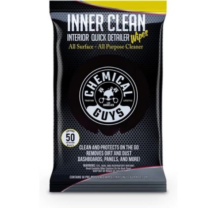 Chemical Guys InnerClean Interior Quick Detailer & Protectant Car Wipes (50 Wipes)