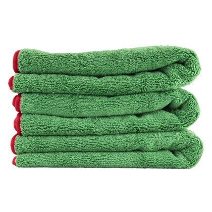 Chemical Guys Fluffer Ultra Premium Green Towel with Banded Red Edges 61x41cm