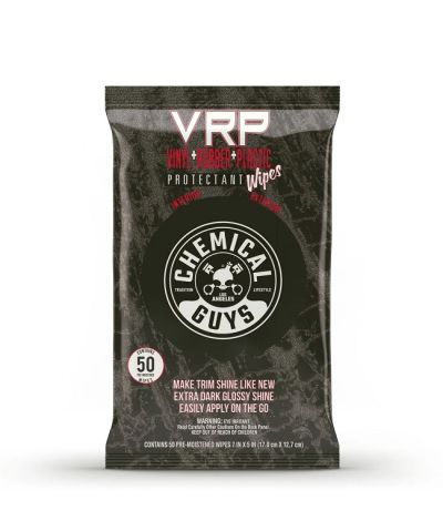 Chemical Guys VRP Protectant Car Wipes for Vinyl, Rubber, and Plastic (50 Wipes)