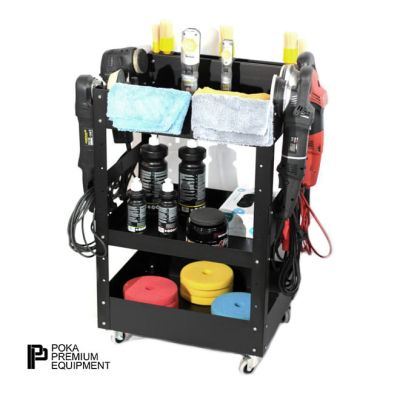 POKA PREMIUM EQUIPMENT Detailing trolley PRO 3 shelfs