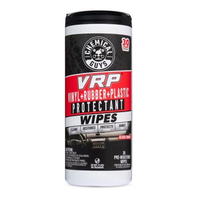 Chemical Guys VRP Protectant Car Wipes for Vinyl, Rubber, and Plastic (30 Wipes)